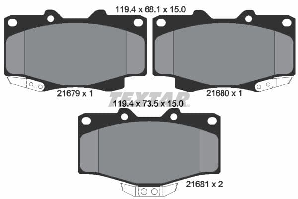 set placute frana,frana disc TEXTAR 2167904