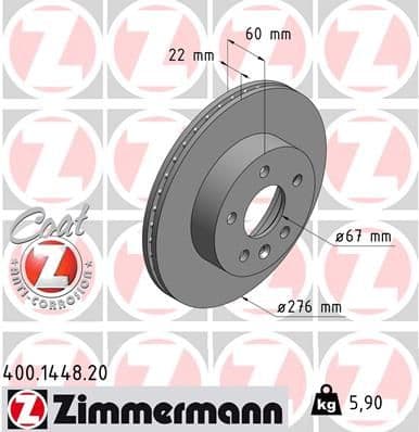 Disc frana ZIMMERMANN COAT Z 400.1448.20