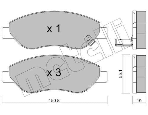set placute frana,frana disc METELLI 22-0777-0