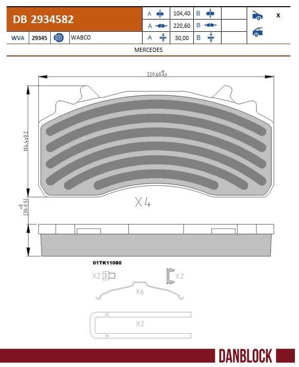 set placute frana,frana disc DANBLOCK DB 2934582