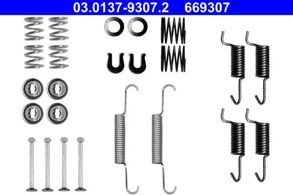 set accesorii, saboti frana parcare ATE 03.0137-9307.2
