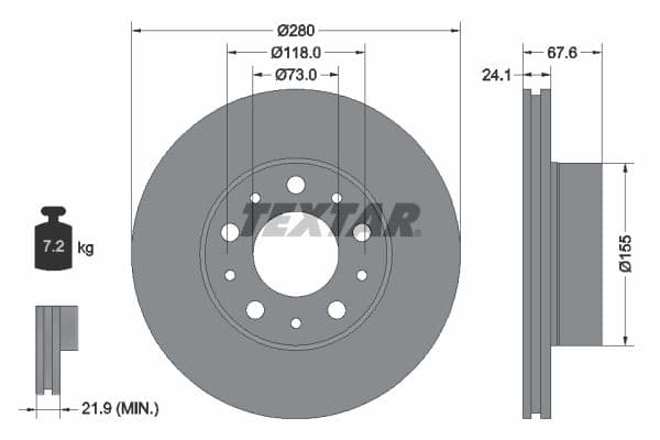 Disc frana TEXTAR PRO+ 92275105