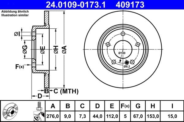 Disc frana ATE 24.0109-0173.1