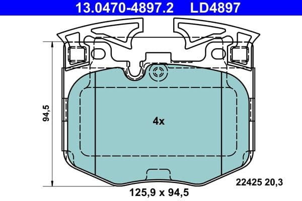 set placute frana,frana disc ATE Ceramic 13.0470-4897.2