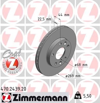 Disc frana ZIMMERMANN COAT Z 470.2439.20