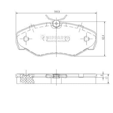 set placute frana,frana disc NIPPARTS J3601080