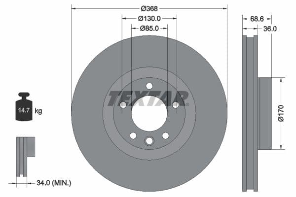 Disc frana TEXTAR PRO 92213603