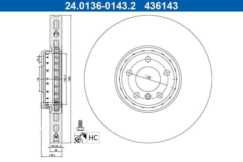 Disc frana ATE 24.0136-0143.2