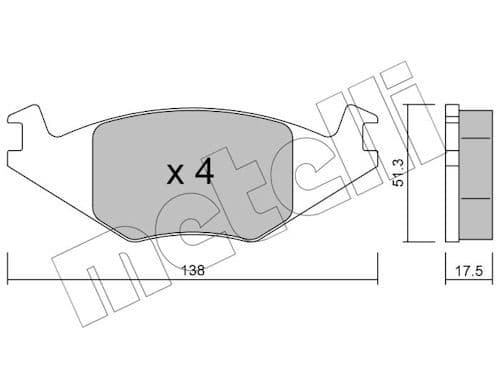 set placute frana,frana disc METELLI 22-0047-0