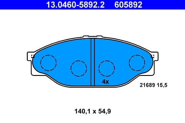 set placute frana,frana disc ATE 13.0460-5892.2