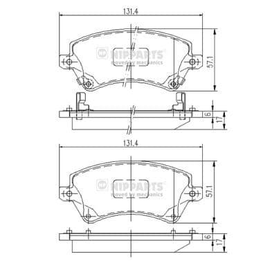 set placute frana,frana disc NIPPARTS J3602101