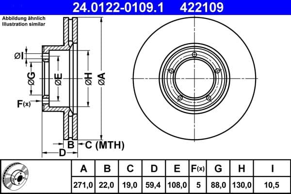 Disc frana ATE 24.0122-0109.1