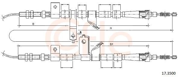 Cablu, frana de parcare COFLE 17.3500