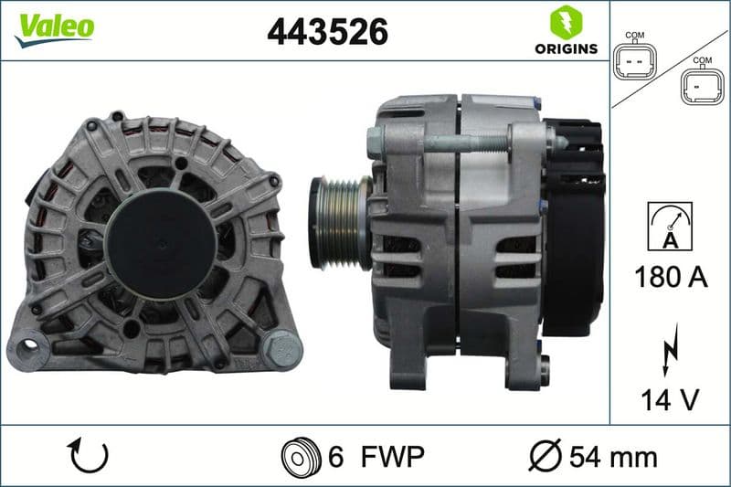 Generator / Alternator VALEO ORIGINS 443526