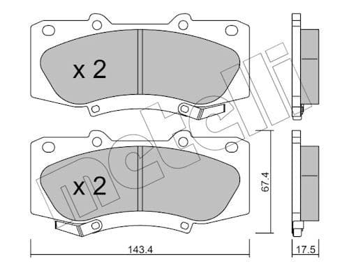 set placute frana,frana disc METELLI 22-0937-0