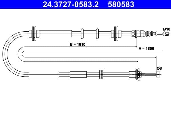 Cablu, frana de parcare ATE 24.3727-0583.2