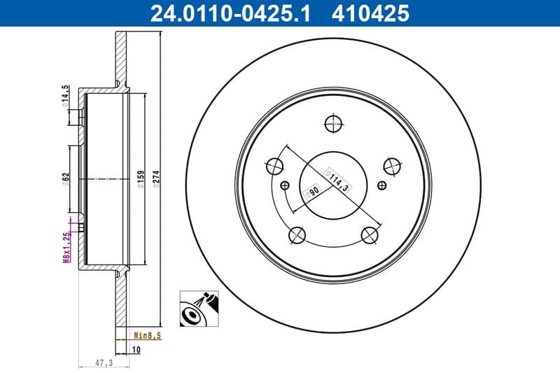 Disc frana ATE 24.0110-0425.1