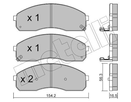 set placute frana,frana disc METELLI 22-0374-0