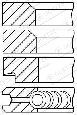 Set segmenti piston GOETZE ENGINE 08-361900-00