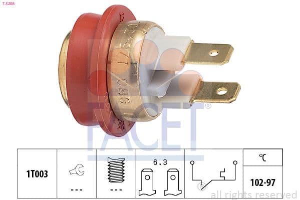 Comutator temperatura, ventilator radiator FACET 7.5208