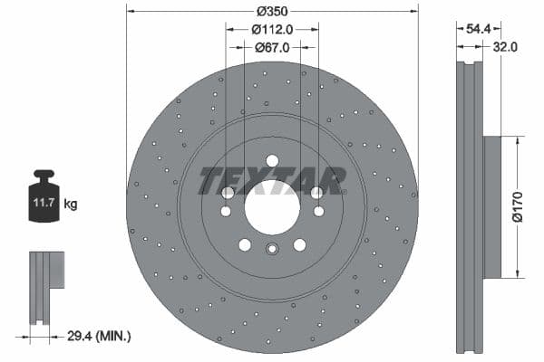 Disc frana TEXTAR PRO+ 92254405