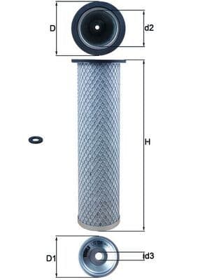 Filtru aer secundar MAHLE LXS 214