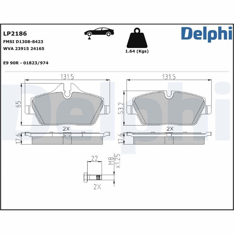 set placute frana,frana disc DELPHI LP2186