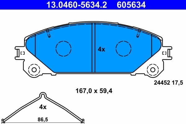 set placute frana,frana disc ATE 13.0460-5634.2