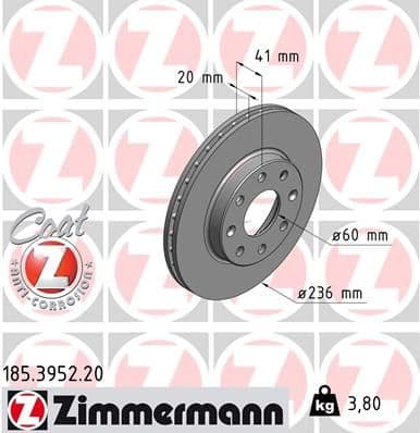 Disc frana ZIMMERMANN COAT Z 185.3952.20