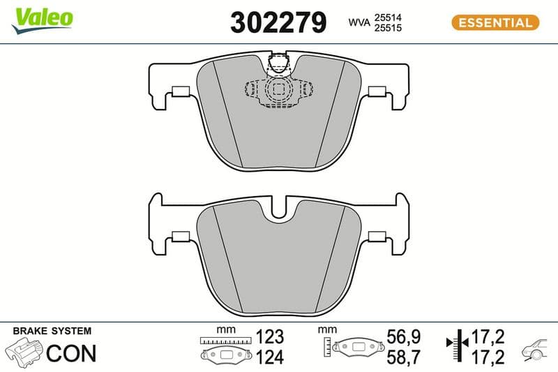 set placute frana,frana disc VALEO ESSENTIAL 302279