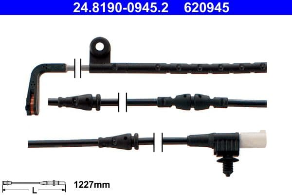 senzor de avertizare,uzura placute de frana ATE 24.8190-0945.2