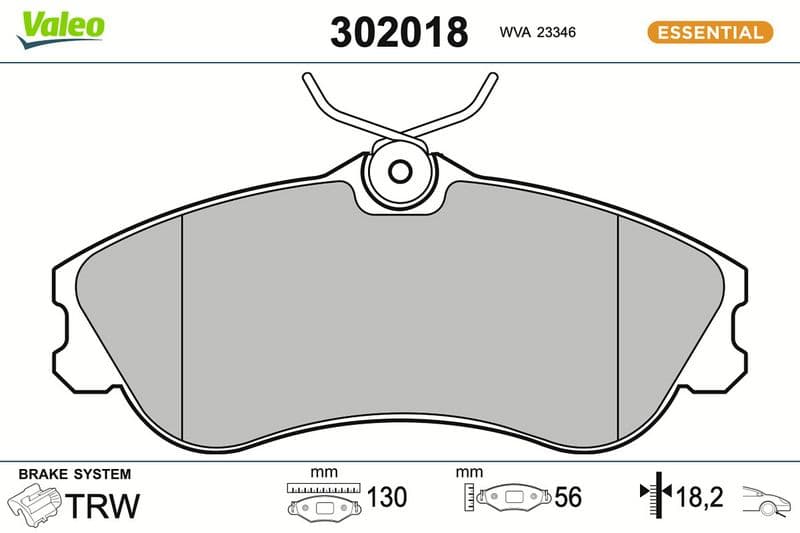 set placute frana,frana disc VALEO ESSENTIAL 302018