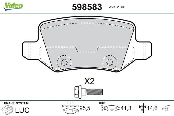 set placute frana,frana disc VALEO 598583