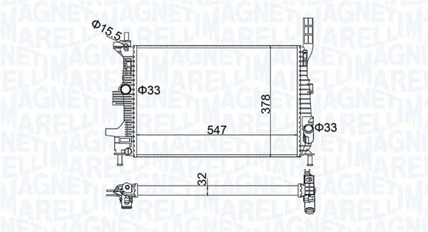 Radiator, racire motor MAGNETI MARELLI 350213173800