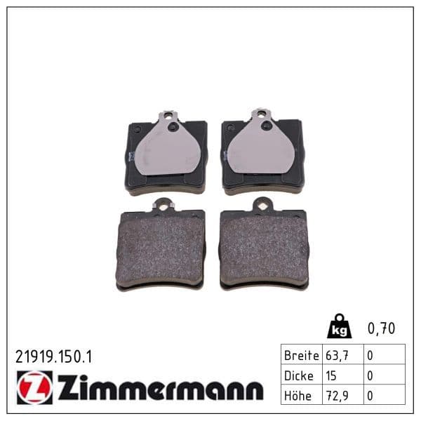 set placute frana,frana disc ZIMMERMANN 21919.150.1