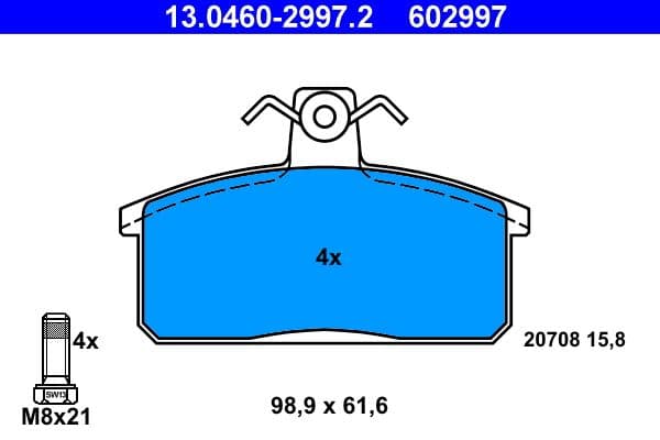 set placute frana,frana disc ATE 13.0460-2997.2