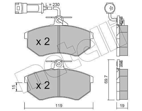 set placute frana,frana disc METELLI 22-0148-1