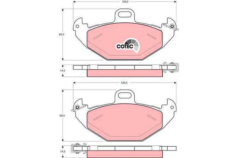 set placute frana,frana disc TRW COTEC GDB1353