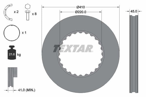 Disc frana TEXTAR 93322711