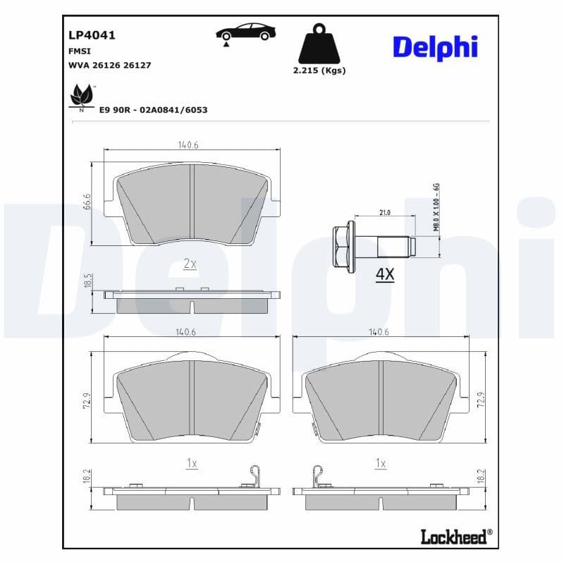 set placute frana,frana disc DELPHI LP4041