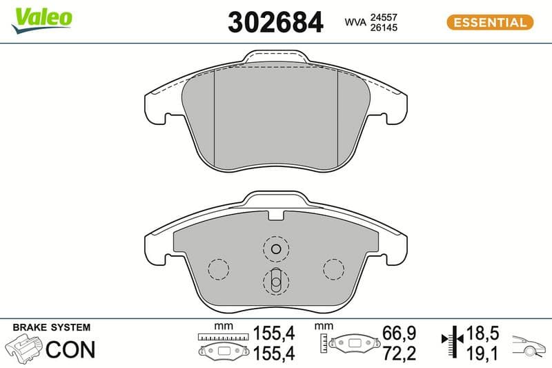 set placute frana,frana disc VALEO 302684