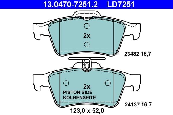 set placute frana,frana disc ATE Ceramic 13.0470-7251.2
