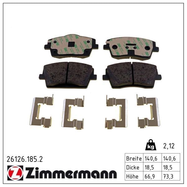 set placute frana,frana disc ZIMMERMANN 26126.185.2