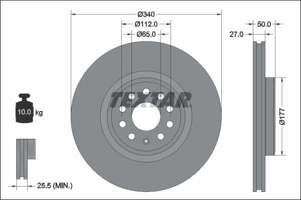 Disc frana TEXTAR PRO+ 92337405