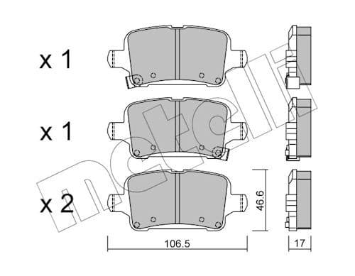 set placute frana,frana disc METELLI 22-1116-0