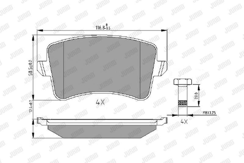set placute frana,frana disc JURID 573259J