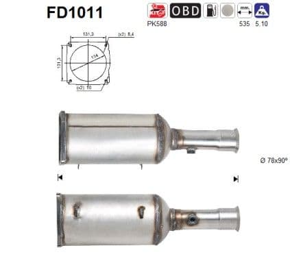 Filtru funingine/particule, sist.de esapament AS-PL FD1011