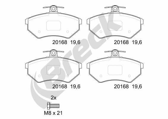 set placute frana,frana disc BRECK 20168 10 701 00
