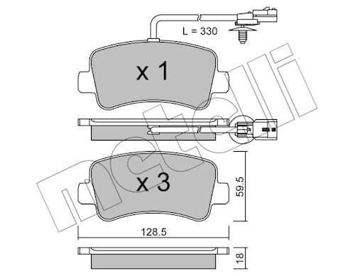 set placute frana,frana disc METELLI 22-0899-0