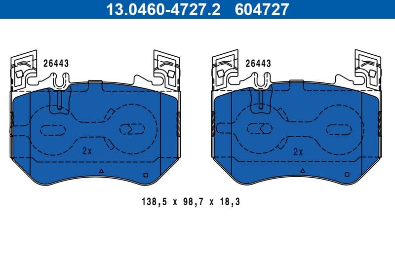 set placute frana,frana disc ATE 13.0460-4727.2